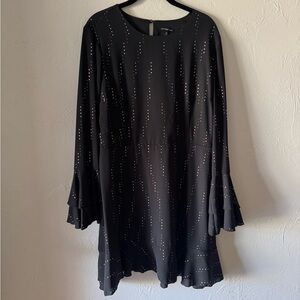 Who What Wear Black Dress with Subtle Dots